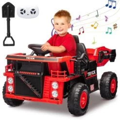 Ride On Dump Truck For Kids,12V Ride On Construction Vehicle With Remote Control, Shovel, Music Player, Shock Absorption, For 3+ -Garvee GUEST 12bb3210 604e 4a05 9f17 fadf59105b50
