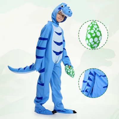 Garvee 1PcsKids Dinosaur Costume For Halloween Child Dinosaur Dress Up Party, Role Play And Cosplay (Blue,T) 4 Garvee 1PcsKids Dinosaur Costume For Halloween Child Dinosaur Dress Up Party, Role Play And Cosplay (Blue,T) - Image 2