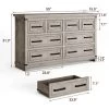 Garvee Farmhouse 8 Drawer Dresser For Bedroom, Rustic Wood Chest Of Drawers With Easy Pull Handles, Storage Cabinet For Living Room
