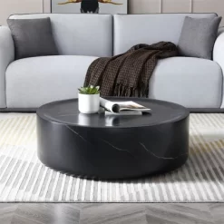 Fiberglass 31.49 Inch Round Coffee Table, Sturdy Fiberglass Table For Living Room No Assembly Required -Garvee GUEST 1368daaa 21ba 45a2 9acf f9bb03e59d74