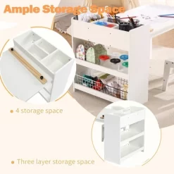 Garvee Kids Art Table And Chairs Set- Craft Table With Large Storage Desk And Portable Art Supply Organizer For Children(White) -Garvee GUEST 13b0c080 3404 4e65 a544 df1a123b7a65