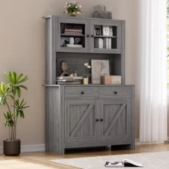Freestanding Kitchen Pantry Cabinet With Microwave Stand & Buffet Cupboard, Adjustable Shelves For Dining Room 21 Freestanding Kitchen Pantry Cabinet With Microwave Stand & Buffet Cupboard, Adjustable Shelves For Dining Room -Garvee GUEST 13c442bb b2ce 4f8f 98f8 956bb5421282