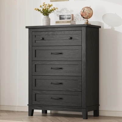 Garvee 5 Dresser For Bedroom, 41.3" Tall Drawer Dresser With Storage Freestanding, Wooden Closet Storage Chest For Living Room, Bedroom 9 Garvee 5 Dresser For Bedroom, 41.3" Tall Drawer Dresser With Storage Freestanding, Wooden Closet Storage Chest For Living Room, Bedroom - Image 7