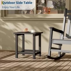 HDPE Adirondack Square Outdoor Side Table,Weather Resistant & Easy Assembly Patio End Tables,Durable Small Patio Table For Beach,Pool, Balcony, Porch -Garvee GUEST 13dbcb69 ccaf 4012 8046 c2c77e640d5a