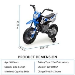 Electric Motorcycle For Kids, 12V Electric Dirt Bike Ride On Toy With 2 * 25W Motor -Garvee GUEST 142faafb f3e4 4651 822c 3ca070bb5942