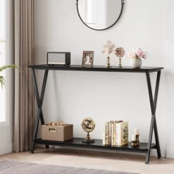 Console Sofa Tables, Narrow Entrance Sofa Table With Shelves, 2-Tier Industrial Entryway Table For Living Room, Foyer, Hallway, Behind Couch, Office -Garvee GUEST 15578764 3578 482b a58f ecc9beea66b3