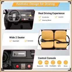 Garvee 24V Kids Ride On Dump Truck, 2-Seater Electric UTV With Remote Control, 4x35W Motors, Shovel, Music, Lights & Bluetooth 17 Garvee 24V Kids Ride On Dump Truck, 2-Seater Electric UTV With Remote Control, 4x35W Motors, Shovel, Music, Lights & Bluetooth -Garvee GUEST 15bf2759 1938 452b 878b 4de31a707799