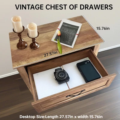 Garvee Chest Of Dresser, Vintage Wood 5 Drawer Tall Dresser Storage Organizer For Closet, Bedroom, Nursery, Living Room, Hallway, White 5 Garvee Chest Of Dresser, Vintage Wood 5 Drawer Tall Dresser Storage Organizer For Closet, Bedroom, Nursery, Living Room, Hallway, White - Image 3