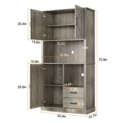 Whizmax Modern Kitchen Pantry Cabinet With Microwave Stand, Tall Hutch Bar Cabinet With Drawers And Adjustable Shelves For Dining Room, Living Room -Garvee GUEST 16b8b7e4 6624 4c4f 8008 e1eb8de0b354