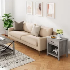 Farmhouse Nightstand, Rustic End Side Table With Drawer And Storage Shelf, Gray Night Stand Bedside Table 11 Farmhouse Nightstand, Rustic End Side Table With Drawer And Storage Shelf, Gray Night Stand Bedside Table -Garvee GUEST 1782b91d f2b4 421d 8f30 5ca91d653c8f
