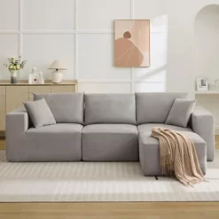 Sectional Sofa, Sleeper Sofa Couches With L-Shape Chaise, With Deep Seat, Upholstered Couches For Living Room Bedroom, No Assembly Required -Garvee GUEST 17bae809 4159 4690 87e0 40ae39c02b1b