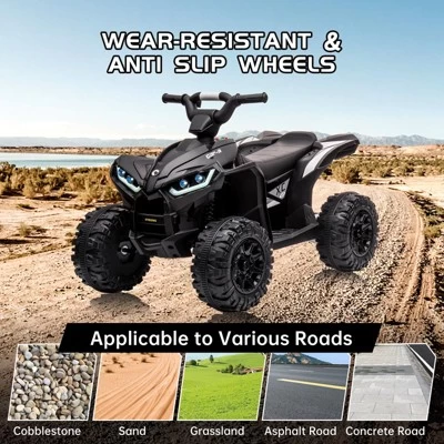 12V Ride On ATV For Kids, Electric Four Wheeler For Toddlers Ages 3-8, With Remote Control, LED Lights, Music, High/Low Speed, USB 6 12V Ride On ATV For Kids, Electric Four Wheeler For Toddlers Ages 3-8, With Remote Control, LED Lights, Music, High/Low Speed, USB - Image 4