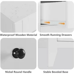 5 Drawers Dresser For Bedroom, Farmhouse Tall Wood Chest Of Drawers For Clothes, Big Storage Dressers Organizer With Gold Handles For Bedroom, White -Garvee GUEST 1872a7c0 bd2c 47d0 ae91 5bf09a0b003e