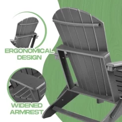 Patio Chairs, Oversized Folding HDPE Adirondack Chairs With Weather Resistant, Outdoor Lawn Chair For Patio, Garden -Garvee GUEST 188277c7 2a79 4e63 8a86 f2cf69cfcda8