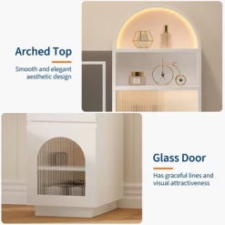 Arched Vanity Desk With Mirror And Lights, Makeup Vanity Table With 3 Drawers And 11 Storage Shelves, Large Dressing Table With Outlet 15 Arched Vanity Desk With Mirror And Lights, Makeup Vanity Table With 3 Drawers And 11 Storage Shelves, Large Dressing Table With Outlet -Garvee GUEST 194d2ba7 c428 4ba0 90be 7aa677015971