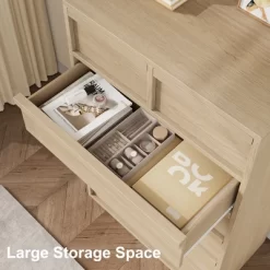 Garvee 7 Drawer Dresser For Bedroom, Natural 7 Chest Of Drawers Tall With Concave Handles, Wooden Dresser Organizer For Living Room Nursery Entryway -Garvee GUEST 195f3276 890c 442a b82b 75776c995746