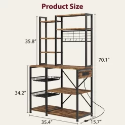 Whizmax Bakers Rack With Power Outlet, Microwave Stand With 2 Wire Drawer, Industrial Coffee Bar Station, 7-Tier Kitchen Bakers Rack 18 Whizmax Bakers Rack With Power Outlet, Microwave Stand With 2 Wire Drawer, Industrial Coffee Bar Station, 7-Tier Kitchen Bakers Rack -Garvee GUEST 196af4dd 054c 46a4 b4b0 9b65f6971835