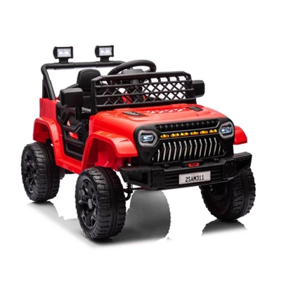 12V Ride On Car For Kids, Electric Vehicle Toddles, Battery Powered Truck Car Toy With RC, LED, Music, 4-Wheel Suspension 14 12V Ride On Car For Kids, Electric Vehicle Toddles, Battery Powered Truck Car Toy With RC, LED, Music, 4-Wheel Suspension - Image 12