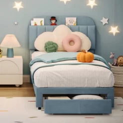 Garvee Twin Bed Frame With Drawer, Velvet Upholstered Platform Bed Frame With Storage Headboard, No Box Spring Needed, Easy Assembly 15 Garvee Twin Bed Frame With Drawer, Velvet Upholstered Platform Bed Frame With Storage Headboard, No Box Spring Needed, Easy Assembly -Garvee GUEST 19f01cae 3fd3 43e3 b4b7 65e953a4bc0f