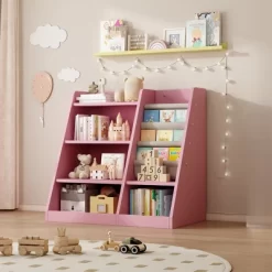 4 Tier Kids Wooden Bookshelf, Kids Bookshelf Children Bookcase With Adjustable Shelf For Playroom Nursery Living Room 14 4 Tier Kids Wooden Bookshelf, Kids Bookshelf Children Bookcase With Adjustable Shelf For Playroom Nursery Living Room -Garvee GUEST 1a2f5c9f 80cc 48d5 94e9 88ec68884446