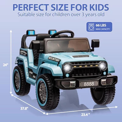12V Kids Ride-On Truck Car With Remote Control, Spring Suspension, LED Lights, Music & MP3 Player 7 12V Kids Ride-On Truck Car With Remote Control, Spring Suspension, LED Lights, Music & MP3 Player - Image 5