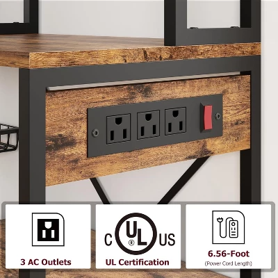Microwave Stand Bakers Rack, Standing Bakers Rack With Power Outlet 6 Microwave Stand Bakers Rack, Standing Bakers Rack With Power Outlet - Image 4