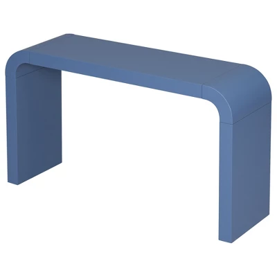 55.1-Inch Console Table, Minimalist Curved Design Entryway Table Sofa Table With Acacia Veneer And Two Legs For Entryway, Hallway, Living Room 4 55.1-Inch Console Table, Minimalist Curved Design Entryway Table Sofa Table With Acacia Veneer And Two Legs For Entryway, Hallway, Living Room - Image 2