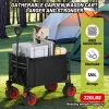Garvee Foldable Wagon Cart With Big Wheels, Collapsible Utility Cart With Adjustable Handle, Side Pockets And Cup Holder For Shopping, Garden, Black -Garvee GUEST 1b725ce1 5afd 4c9a a4fd 6ba62b9b5afc