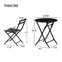 3 Piece Patio Bistro Set Of Foldable Round Table And Chairs 16 3 Piece Patio Bistro Set Of Foldable Round Table And Chairs -Garvee GUEST 1b795fb4 f016 45fe aae1 9dc959067b9c