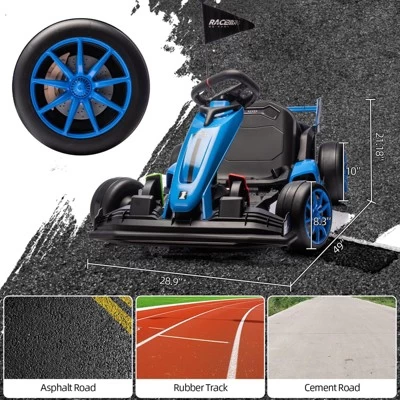 Ride On Go Kart, Kids 24V 7Ah Battery Two 200W Motors, 8MPH Fast Drifting Circling Car, Adjustable Seat Electric Ride Toy, For Kids 3 Ride On Go Kart, Kids 24V 7Ah Battery Two 200W Motors, 8MPH Fast Drifting Circling Car, Adjustable Seat Electric Ride Toy, For Kids