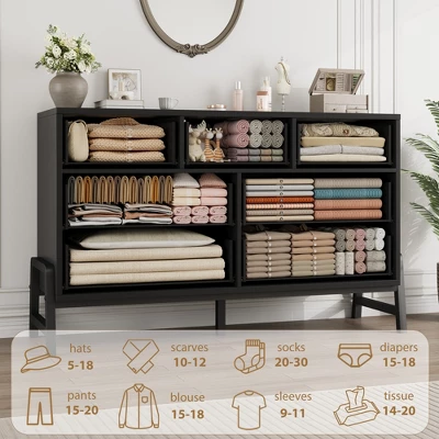 Garvee 7 Dresser For Bedroom, Freestanding 52" Wide Drawer Dresser With Storage, Wooden Closet Storage Chest For Living Room, Bedroom 8 Garvee 7 Dresser For Bedroom, Freestanding 52" Wide Drawer Dresser With Storage, Wooden Closet Storage Chest For Living Room, Bedroom - Image 6