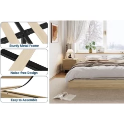 Wood Platform Bed Frame,Wooden Bed Frame Without Headboard, Wood Slat Support,No Box Spring Needed, Easy Assembly -Garvee GUEST 1cdb1d42 1d52 4bb7 8239 a394e433665e