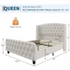 51" Tall Queen/King Size Bed Frame With Deep Button Tufted Wingback Headboard And Footboard, Velvet Upholstered Platform Bed Frame, Easy Assemble -Garvee GUEST 1d4747c2 0993 4190 869a d452213d0ae4 1