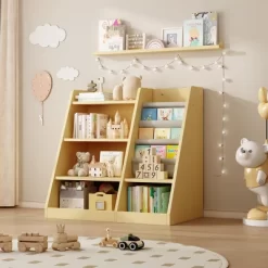 4 Tier Kids Wooden Bookshelf, Kids Bookshelf Children Bookcase With Adjustable Shelf For Playroom Nursery Living Room 16 4 Tier Kids Wooden Bookshelf, Kids Bookshelf Children Bookcase With Adjustable Shelf For Playroom Nursery Living Room -Garvee GUEST 1d4ae2c2 b2f9 4ecd 8137 100cf67d3fd6