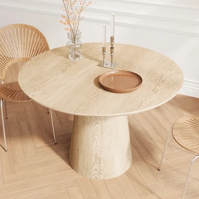 43.31" Round Dining Table, Modern Pedestal Dining Table, Leisure End Table For Living Room Dining Room Cafe Kitchen Small Space 11 43.31" Round Dining Table, Modern Pedestal Dining Table, Leisure End Table For Living Room Dining Room Cafe Kitchen Small Space - Image 9