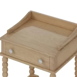 Retro Style Nightstand With Drawer And Open Shelf For Bedroom, Bedside Table With Turned Legs And Metal Handle 13 Retro Style Nightstand With Drawer And Open Shelf For Bedroom, Bedside Table With Turned Legs And Metal Handle -Garvee GUEST 1dd39db3 7aaf 4a4e 992d 92719334de60