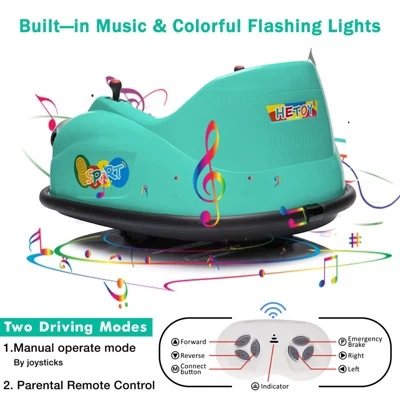 12V Electric Bumper Car For Toddlers – Ride-On Kids Car With Remote Control, 360° Spin, Lights & Music | Safety Certified 6 12V Electric Bumper Car For Toddlers – Ride-On Kids Car With Remote Control, 360° Spin, Lights & Music | Safety Certified - Image 4