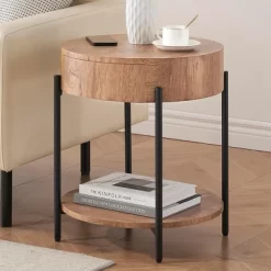 Round End Table Nightstand Wood Side Table 11 Round End Table Nightstand Wood Side Table -Garvee GUEST 1e2d0148 988d 4dea 864d 8cbc35d51dac