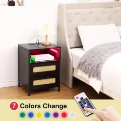 Nightstand With Charging Station, Modern End Table With USB Ports And Outlets -Garvee GUEST 1f5e2c3d b6a2 43af 9d86 6d8e6372af0e