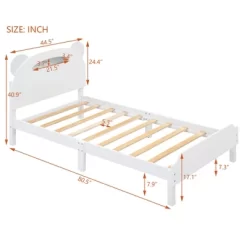 Wood Platform Bed Unique Bear Shape Design With 10 Solid Wood Slats 300LBS High Load Capacity Bed Frame For Kids Teens -Garvee GUEST 20a6444d e4e5 48ec 99e8 a4ff6bbee341