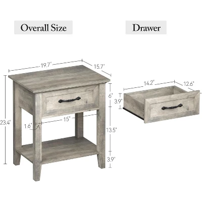 Nightstand With Drawer And 2-Tier Storage Shelves, Versatile End Table For Bedroom, Living Room, Dorm, And Small Spaces 4 Nightstand With Drawer And 2-Tier Storage Shelves, Versatile End Table For Bedroom, Living Room, Dorm, And Small Spaces - Image 2