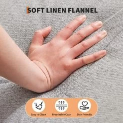 3-Position Adjustable Futon Sofa Bed, Compact Loveseat, Modern Mid-Century Sleeper Sofa, Convertible Couch, Living Room Couches (Grey/Brown) -Garvee GUEST 213f41ee 8d86 47cd a1c7 1a449d7cab10