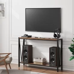 Whizmax 2-Tier Narrow Console Sofa Side Table, Premium Entryway Furniture, 42.9” X 9.8” X 29.9” (Gray ) -Garvee GUEST 21480bd4 5532 4195 830e 5d163f225907