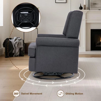 Swivel Glider Rocker Recliner,Swivel Recliner,Nursery Glider Chair, Soothing Rocking Motion 6 Swivel Glider Rocker Recliner,Swivel Recliner,Nursery Glider Chair, Soothing Rocking Motion - Image 4