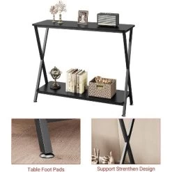 2-Tier Narrow Console Table ¨C Entryway & Sofa Side Table For Hallway, Living Room, Bedroom, Kitchen Counter, And Display Table Behind Couch -Garvee GUEST 22552f57 330d 413b a8f5 a135a3f9feb1
