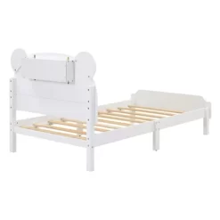 Wood Platform Bed Unique Bear Shape Design With 10 Solid Wood Slats 300LBS High Load Capacity Bed Frame For Kids Teens -Garvee GUEST 230590af 7ecf 48f1 8687 100712ffee63