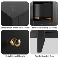 Wood Dresser For Bedroom, Chest Of Drawers With 5 Drawer & Metal Handle, Closet Store Organizer 17 Wood Dresser For Bedroom, Chest Of Drawers With 5 Drawer & Metal Handle, Closet Store Organizer -Garvee GUEST 230b0298 0f78 463a 9a6b 0d1582a27453