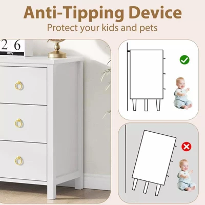 Freestanding Dresser Storage, Vertical Cabinet With Storage Drawer Dresser, Wooden Closet Dressers Chest For Bedroom, Nursery, Living Room 7 Freestanding Dresser Storage, Vertical Cabinet With Storage Drawer Dresser, Wooden Closet Dressers Chest For Bedroom, Nursery, Living Room - Image 5