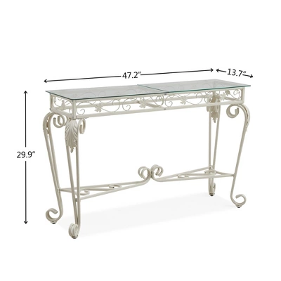 Console Table, Modern Glass Entryway Table Small Sofa Accent Table With Storage, Metal Frame, Easy Assembly, For Living Room, Hallway, Office 4 Console Table, Modern Glass Entryway Table Small Sofa Accent Table With Storage, Metal Frame, Easy Assembly, For Living Room, Hallway, Office - Image 2