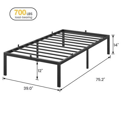 Garvee 14 Inch Twin/Full/Queen Bed Frame With Storage,Metal Platform Twin Bed Frame No Box Spring Needed Steel Slat Support Easy Assembly 7 Garvee 14 Inch Twin/Full/Queen Bed Frame With Storage,Metal Platform Twin Bed Frame No Box Spring Needed Steel Slat Support Easy Assembly - Image 5